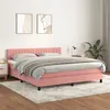 Image de vidaXL Sommier à lattes de lit avec matelas Rose 180x200 cm Velours