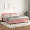 Image de Vidaxl Lit Ã  Sommier Tapissier Avec Matelas Rose 180x200 Cm Velours