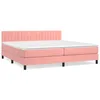 Image de vidaXL Lit Ã  sommier tapissier avec matelas Rose 200x200 cm Velours