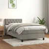 Image de vidaXL Sommier à lattes de lit et matelas Gris clair 80x200 cm Velours
