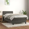 Image de vidaXL Lit Ã  sommier tapissier avec matelas Gris foncÃ© 100x200 cm