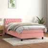 Image de vidaXL Sommier à lattes de lit avec matelas Rose 100x200 cm Velours