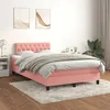 Image de vidaXL Sommier à lattes de lit avec matelas Rose 120x200 cm Velours