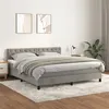 Image de vidaXL Sommier à lattes de lit et matelas Gris clair 160x200cm Velours