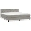 Image de vidaXL Lit Ã  sommier tapissier et matelas Gris clair 160x200cm Velours