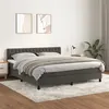 Image de vidaXL Sommier à lattes de lit et matelas Gris foncé 180x200cm Velours