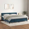 Image de vidaXL Sommier à lattes de lit et matelas Bleu foncé 200x200cm Velours
