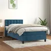 Image de vidaXL Sommier à lattes de lit et matelas Bleu foncé 80x200 cm Velours