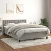 Image de vidaXL Sommier à lattes de lit et matelas Gris clair 140x190cm Velours