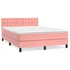 Image de vidaXL Lit Ã  sommier tapissier avec matelas Rose 140x190 cm Velours
