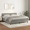 Image de vidaXL Sommier à lattes de lit et matelas Gris clair 160x200cm Velours