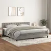 Image de vidaXL Sommier à lattes de lit et matelas Gris clair 200x200cm Velours