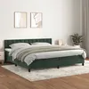 Image de vidaXL Sommier à lattes de lit et matelas Vert foncé 200x200cm Velours