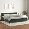 Image de 3141566 vidaXL Lit à sommier tapissier et matelas Vert foncé 200x200cm Velours