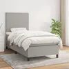 Image de vidaXL Sommier à lattes de lit et matelas Gris clair 90x190 cm Tissu