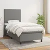 Image de vidaXL Sommier à lattes de lit avec matelas Gris foncé 100x200cm Tissu