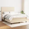 Image de vidaXL Sommier à lattes de lit avec matelas Crème 140x190 cm Tissu