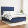 Image de vidaXL Sommier à lattes de lit avec matelas Bleu 140x200 cm Tissu