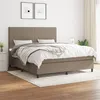 Image de vidaXL Sommier à lattes de lit avec matelas Taupe 160x200 cm Tissu