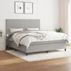 Image de vidaXL Vidaxl Lit À Sommier Tapissier Avec Matelas Gris Clair 180x200cm Tissu