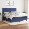Image de vidaXL Sommier à lattes de lit avec matelas Bleu 180x200 cm Tissu