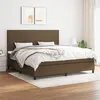 Image de vidaXL Lit à sommier tapissier avec matelas Marron foncé 200x200 cm