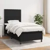 Image de vidaXL Sommier à lattes de lit avec matelas Noir 90x190 cm Tissu
