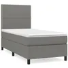 Image de vidaXL Lit Ã  sommier tapissier avec matelas Gris foncÃ© 90x200 cm Tissu