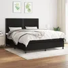Image de vidaXL Sommier à lattes de lit avec matelas Noir 160x200 cm Tissu