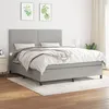 Image de vidaXL Sommier à lattes de lit avec matelas Gris clair 180x200cm Tissu