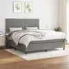 Image de vidaXL Sommier à lattes de lit avec matelas Gris foncé 180x200cm Tissu3141714