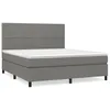 Image de vidaXL Lit Ã  sommier tapissier avec matelas Gris foncÃ© 180x200cm Tissu