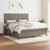 Image de vidaXL Sommier à lattes de lit avec matelas Taupe 180x200 cm Tissu