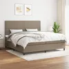 Image de vidaXL Sommier à lattes de lit avec matelas Taupe 200x200 cm Tissu
