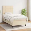 Image de vidaXL Sommier à lattes de lit avec matelas Crème 80x200 cm Tissu