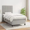 Image de vidaXL Sommier à lattes de lit et matelas Gris clair 90x190 cm Tissu