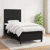 Image de vidaXL Lit Ã  sommier tapissier avec matelas Noir 90x190 cm Tissu
