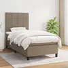 Image de vidaXL Sommier à lattes de lit avec matelas Taupe 90x190 cm Tissu