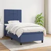 Image de vidaXL Sommier à lattes de lit avec matelas Bleu 90x190 cm Tissu