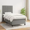 Image de vidaXL Sommier à lattes de lit avec matelas Gris foncé 90x200 cm Tissu