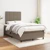 Image de vidaXL Lit Ã  sommier tapissier avec matelas Taupe 120x200 cm Tissu