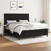 Image de vidaXL Sommier à lattes de lit avec matelas Noir 160x200 cm Tissu