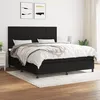 Image de vidaXL Lit Ã  sommier tapissier avec matelas Noir 160x200 cm Tissu