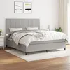 Image de vidaXL Sommier à lattes de lit avec matelas Gris clair 180x200cm Tissu