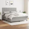 Image de vidaXL Lit Ã  sommier tapissier avec matelas Gris clair 180x200cm Tissu