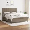 Image de vidaXL Sommier à lattes de lit avec matelas Taupe 180x200 cm Tissu