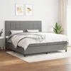 Image de vidaXL Sommier à lattes de lit avec matelas Gris foncé 200x200cm Tissu