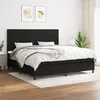 Image de vidaXL Vidaxl Lit À Sommier Tapissier Avec Matelas Noir 200x200 Cm Tissu