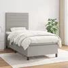 Image de vidaXL Sommier à lattes de lit et matelas Gris clair 90x190 cm Tissu
