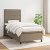 Image de vidaXL Sommier à lattes de lit avec matelas Taupe 90x200 cm Tissu